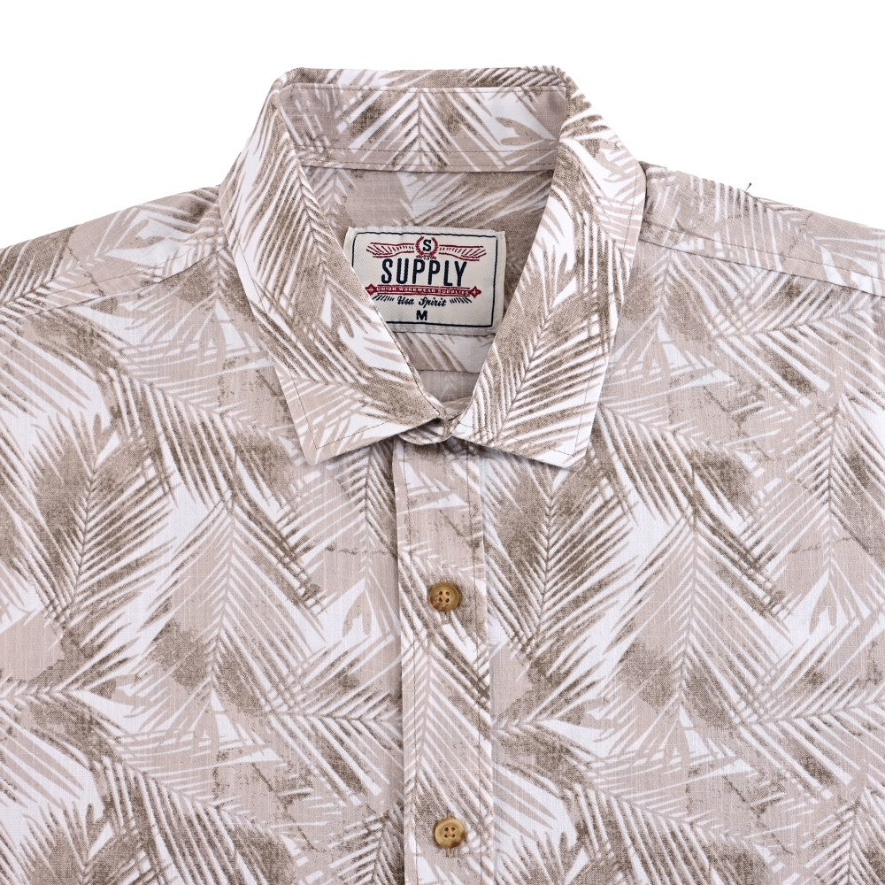 Camisa casual Supply Slim Fit Manga corta 7680 Paja