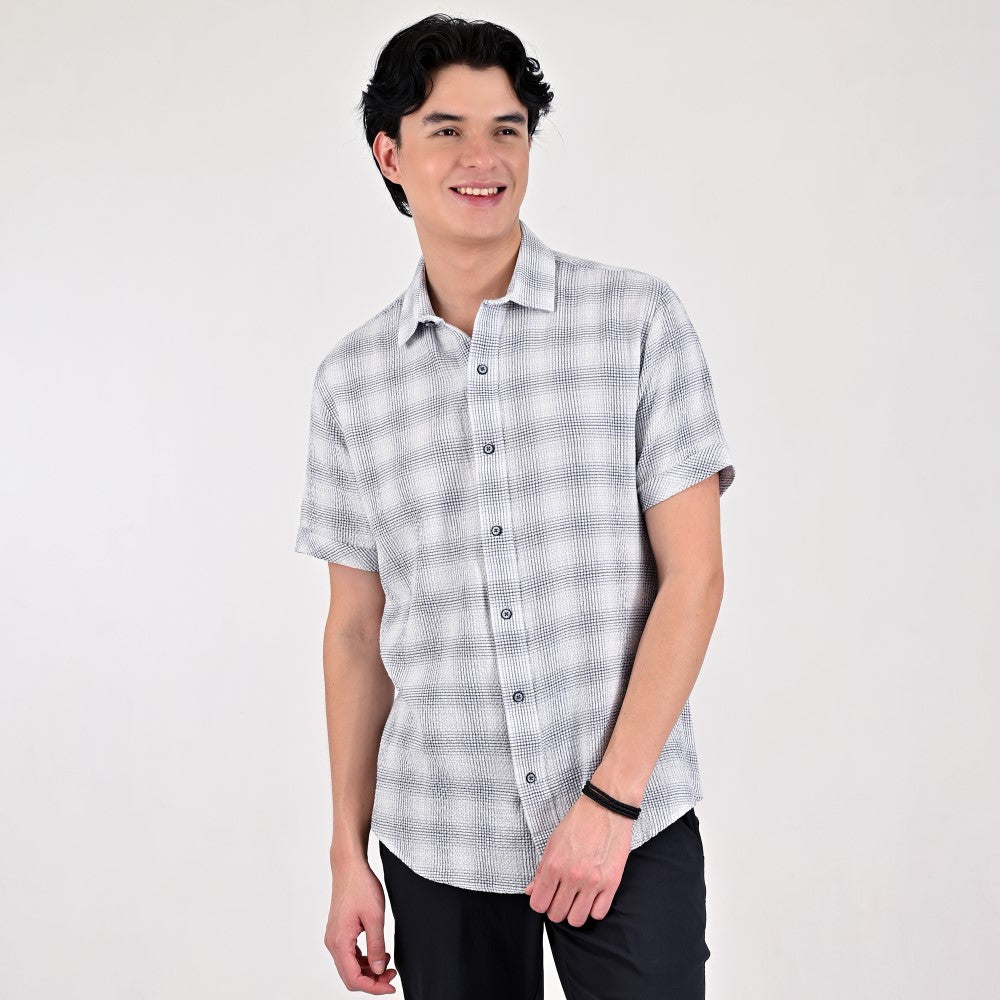 Camisa casual Supply Slim Fit Manga corta 7681 Blanco