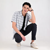 Camisa casual Supply Slim Fit Manga corta 7681 Blanco