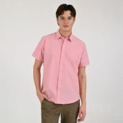 Camisa Supply Para Caballero Manga Corta Slim Fit 7967 Rosa