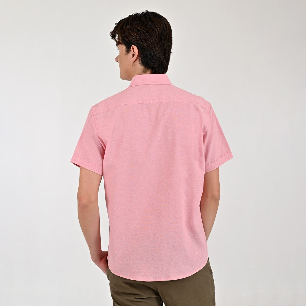 Camisa Supply Para Caballero Manga Corta Slim Fit 7967 Rosa