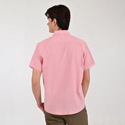 Camisa Supply Para Caballero Manga Corta Slim Fit 7967 Rosa