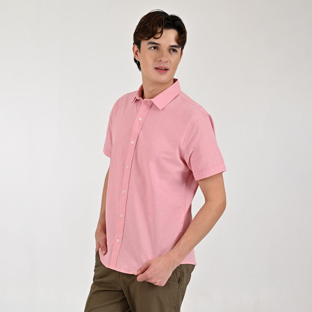Camisa Supply Para Caballero Manga Corta Slim Fit 7967 Rosa
