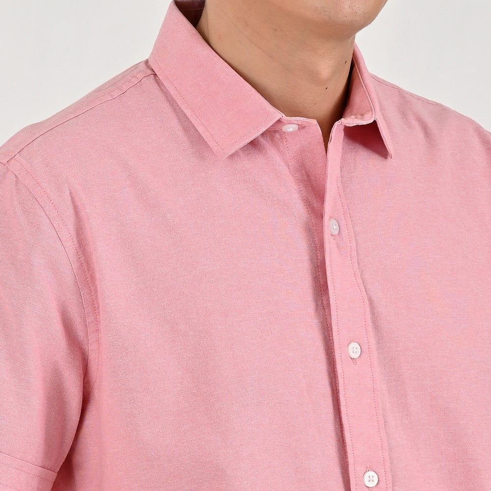 Camisa Supply Para Caballero Manga Corta Slim Fit 7967 Rosa