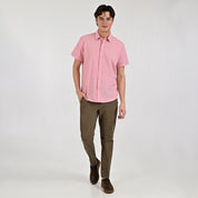 Camisa Supply Para Caballero Manga Corta Slim Fit 7967 Rosa