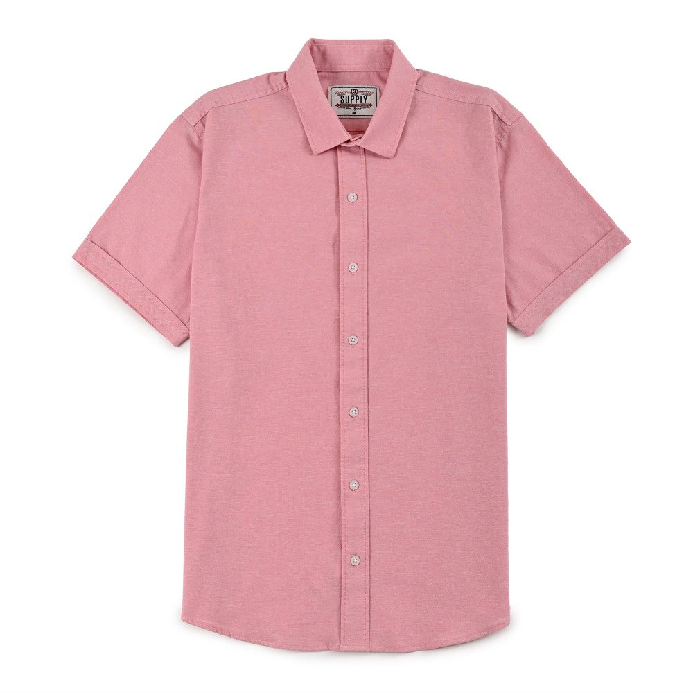 Camisa Supply Para Caballero Manga Corta Slim Fit 7967 Rosa