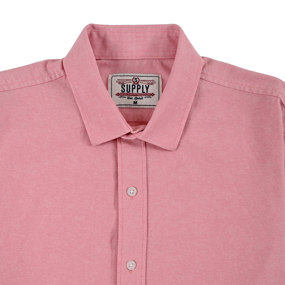 Camisa Supply Para Caballero Manga Corta Slim Fit 7967 Rosa