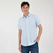 Camisa Supply Para Caballero Manga Corta Slim Fit 7967 Beige Claro