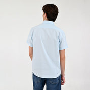 Camisa Supply Para Caballero Manga Corta Slim Fit 7967 Beige Claro