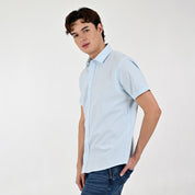 Camisa Supply Para Caballero Manga Corta Slim Fit 7967 Beige Claro
