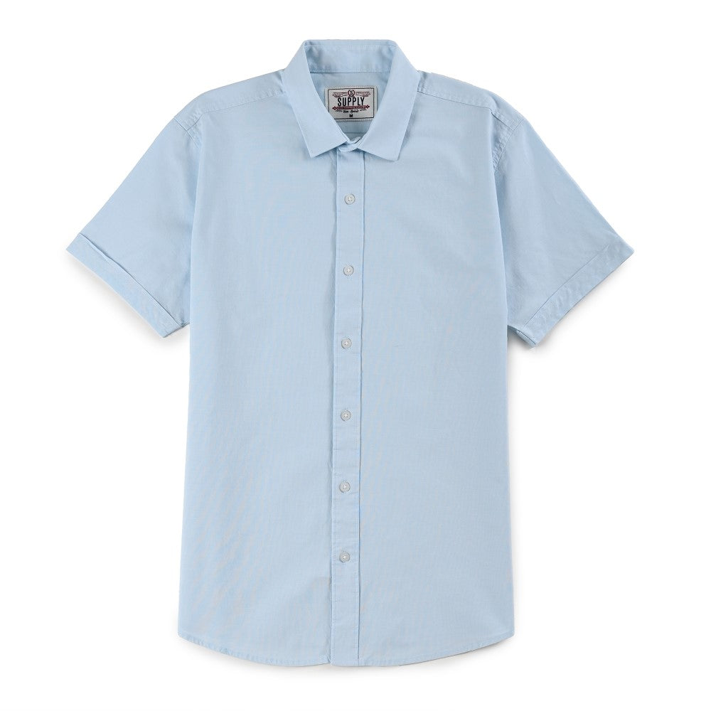 Camisa Supply Para Caballero Manga Corta Slim Fit 7967 Beige Claro