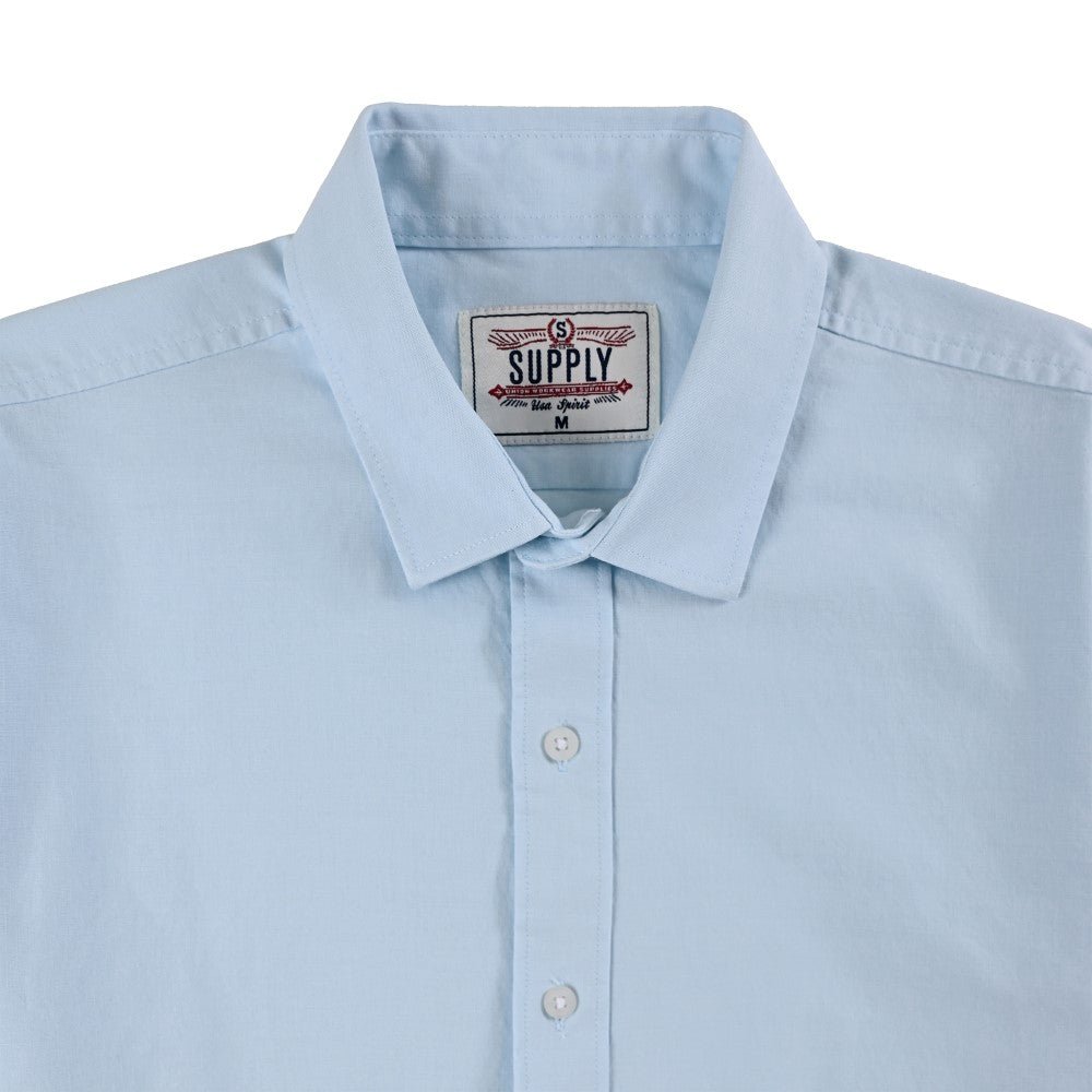Camisa Supply Para Caballero Manga Corta Slim Fit 7967 Beige Claro