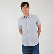 Camisa Supply Para Caballero Manga Corta Slim Fit 7968 Azul