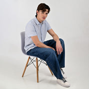 Camisa Supply Para Caballero Manga Corta Slim Fit 7968 Azul