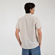 Camisa Supply Para Caballero Manga Corta Slim Fit 7968 Beige