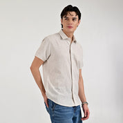 Camisa Supply Para Caballero Manga Corta Slim Fit 7968 Beige