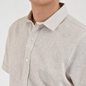 Camisa Supply Para Caballero Manga Corta Slim Fit 7968 Beige