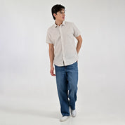 Camisa Supply Para Caballero Manga Corta Slim Fit 7968 Beige