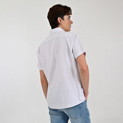Camisa Supply Para Caballero Manga Corta Slim Fit 7970 Blanco
