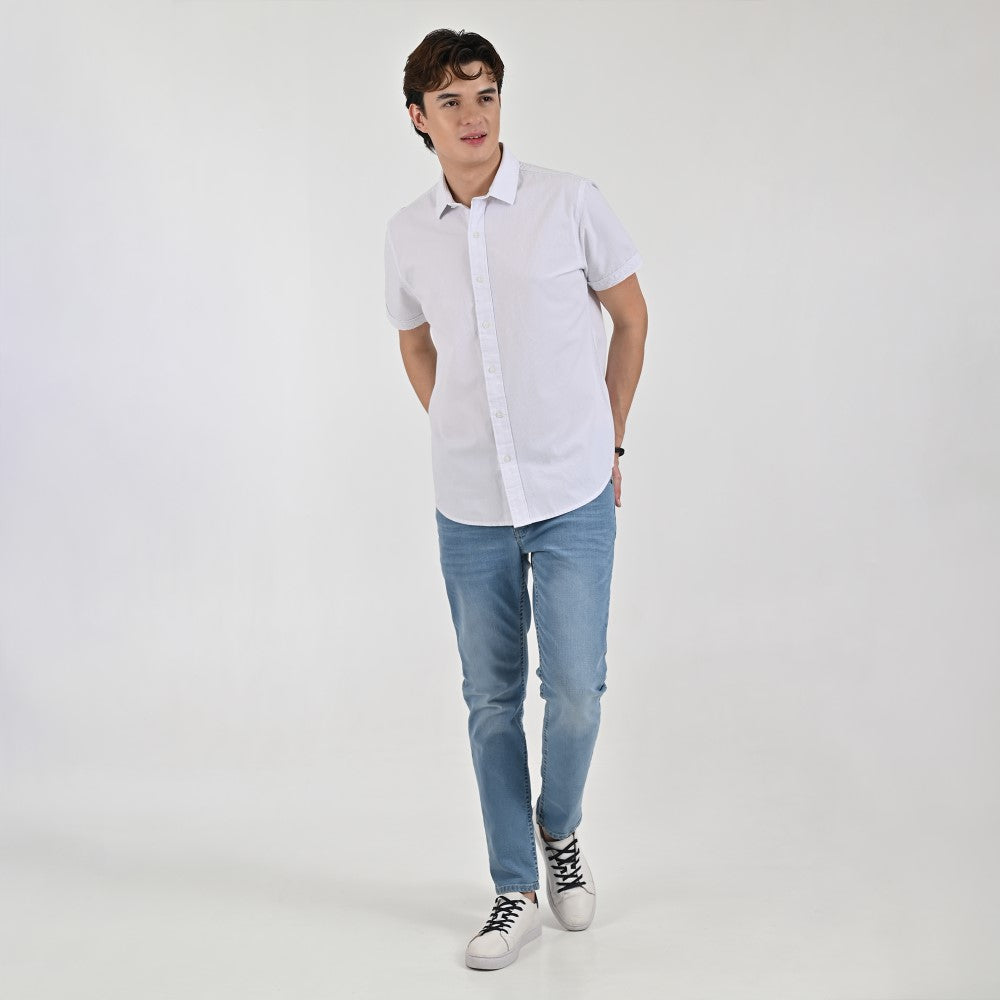 Camisa Supply Para Caballero Manga Corta Slim Fit 7970 Blanco