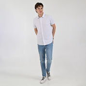 Camisa Supply Para Caballero Manga Corta Slim Fit 7970 Blanco
