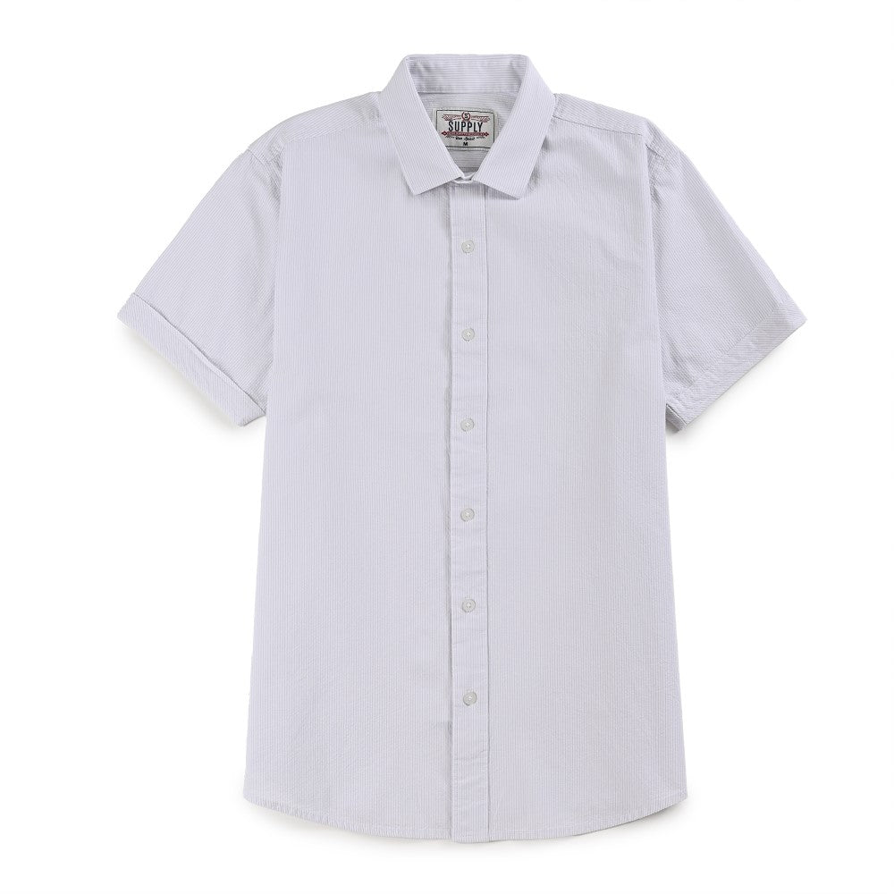 Camisa Supply Para Caballero Manga Corta Slim Fit 7970 Blanco