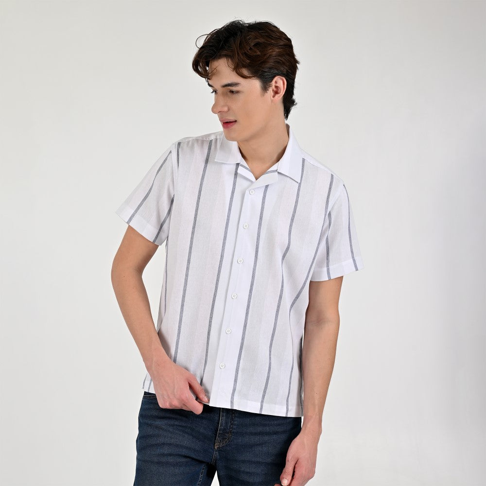 Camisa Supply Para Caballero Manga Corta Slim Fit 7969 Blanco