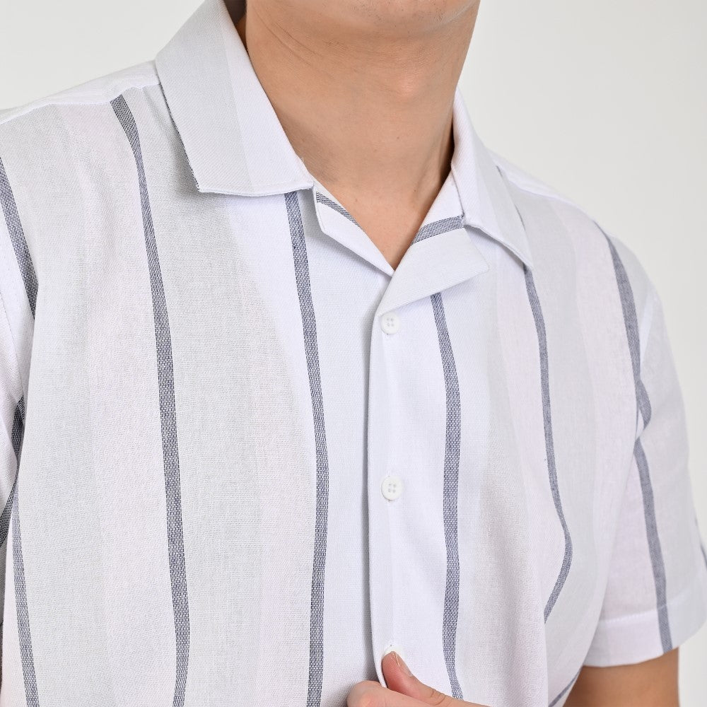 Camisa Supply Para Caballero Manga Corta Slim Fit 7969 Blanco
