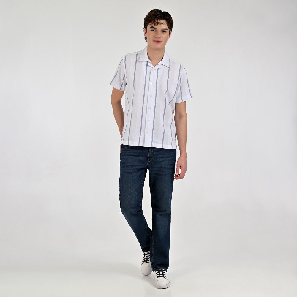 Camisa Supply Para Caballero Manga Corta Slim Fit 7969 Blanco