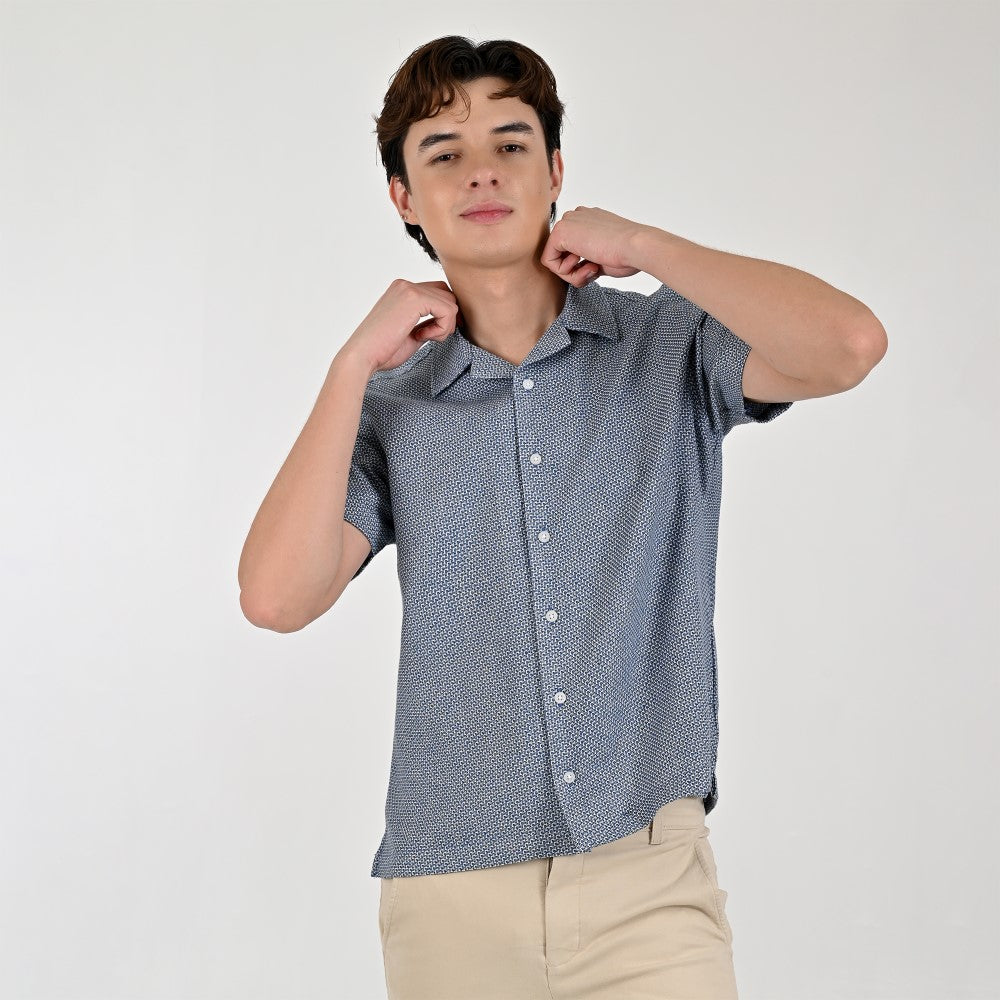 Camisa Supply Para Caballero Manga Corta Slim Fit 7972 Azul