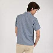 Camisa Supply Para Caballero Manga Corta Slim Fit 7972 Azul