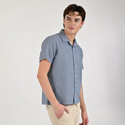 Camisa Supply Para Caballero Manga Corta Slim Fit 7972 Azul