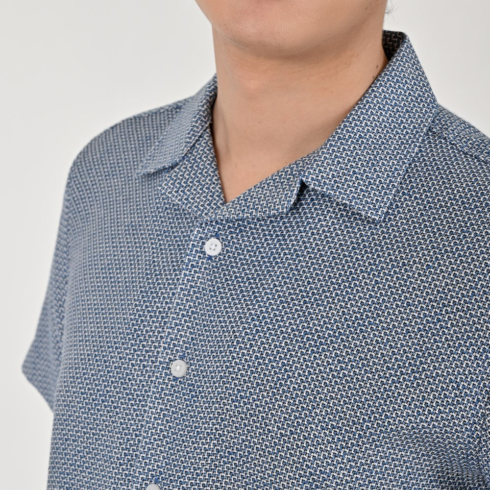 Camisa Supply Para Caballero Manga Corta Slim Fit 7972 Azul