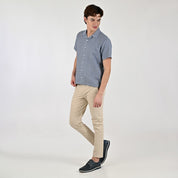 Camisa Supply Para Caballero Manga Corta Slim Fit 7972 Azul