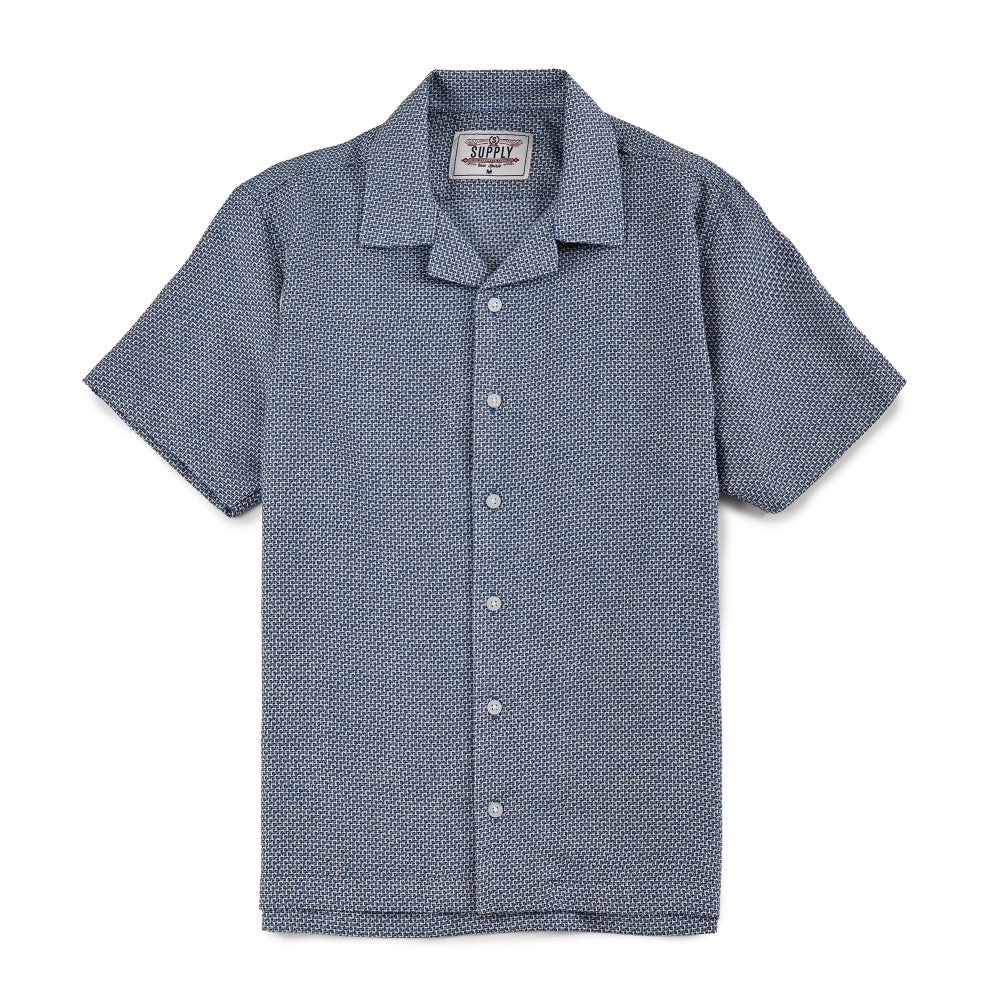 Camisa Supply Para Caballero Manga Corta Slim Fit 7972 Azul