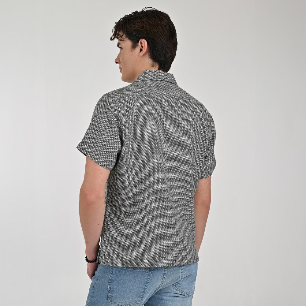 Camisa Supply Para Caballero Manga Corta Slim Fit 7972 Verde