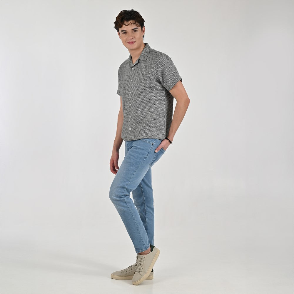 Camisa Supply Para Caballero Manga Corta Slim Fit 7972 Verde