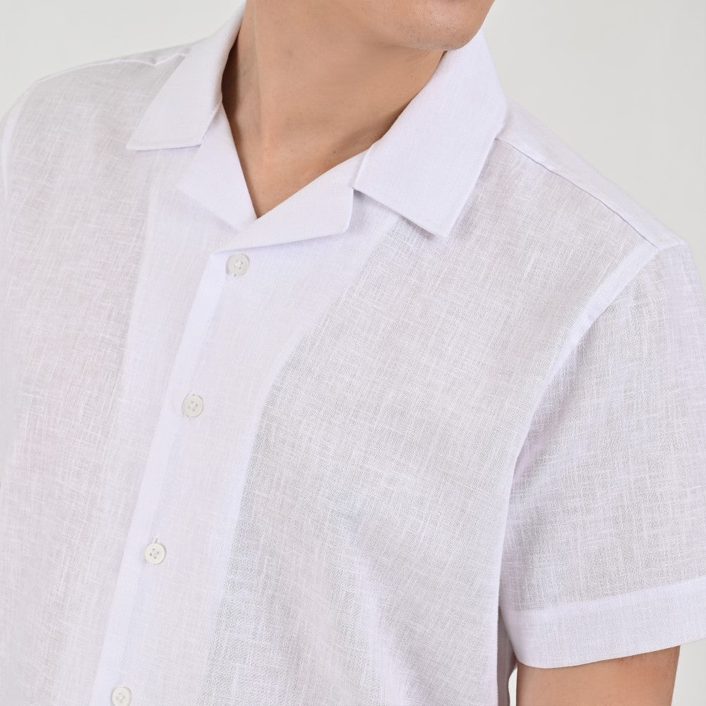 Camisa Supply Para Caballero Manga Corta Slim Fit 7973 Blanco