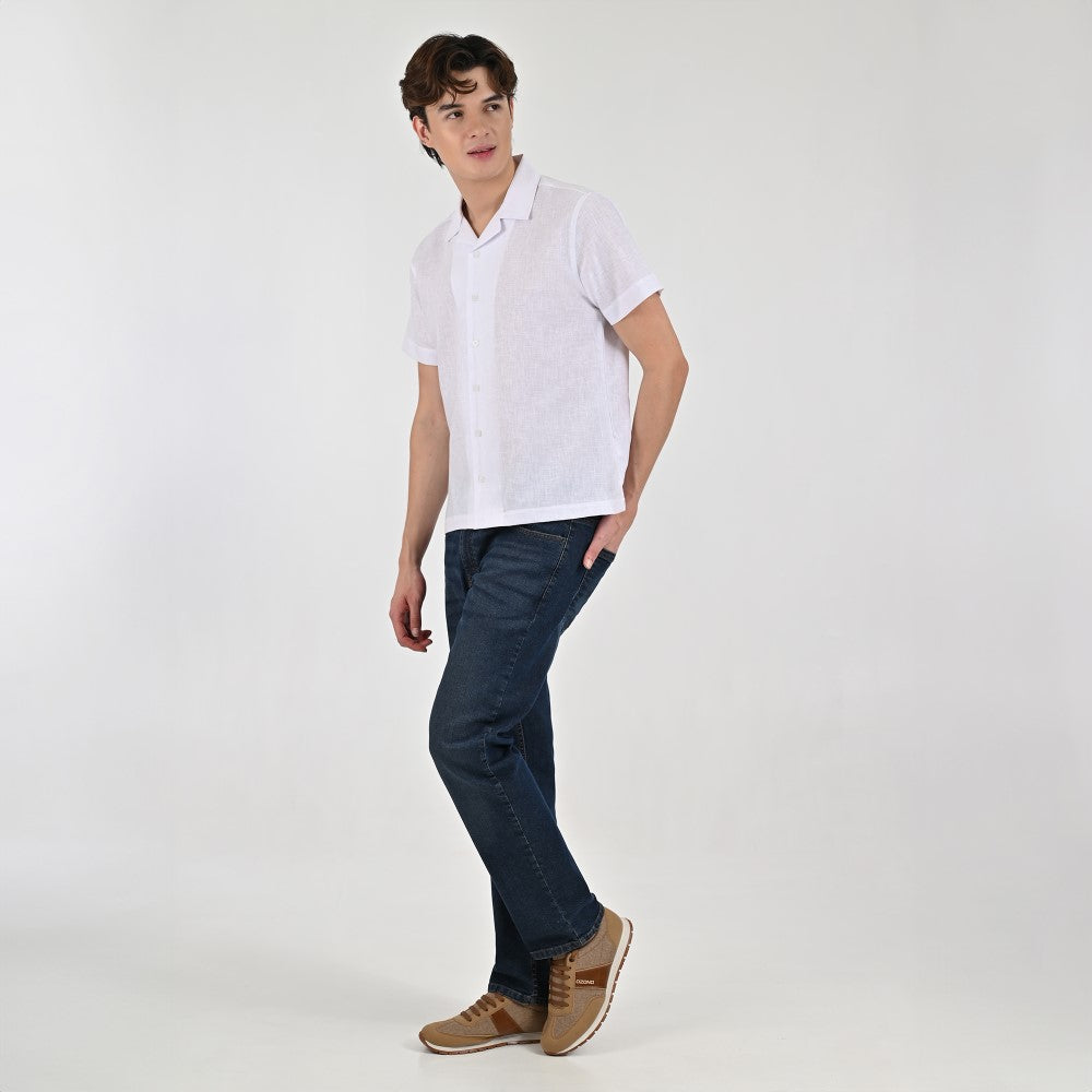 Camisa Supply Para Caballero Manga Corta Slim Fit 7973 Blanco