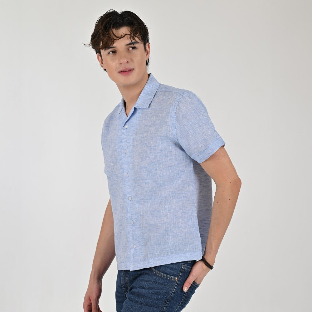 Camisa Supply Para Caballero Manga Corta Slim Fit 7973 Azul