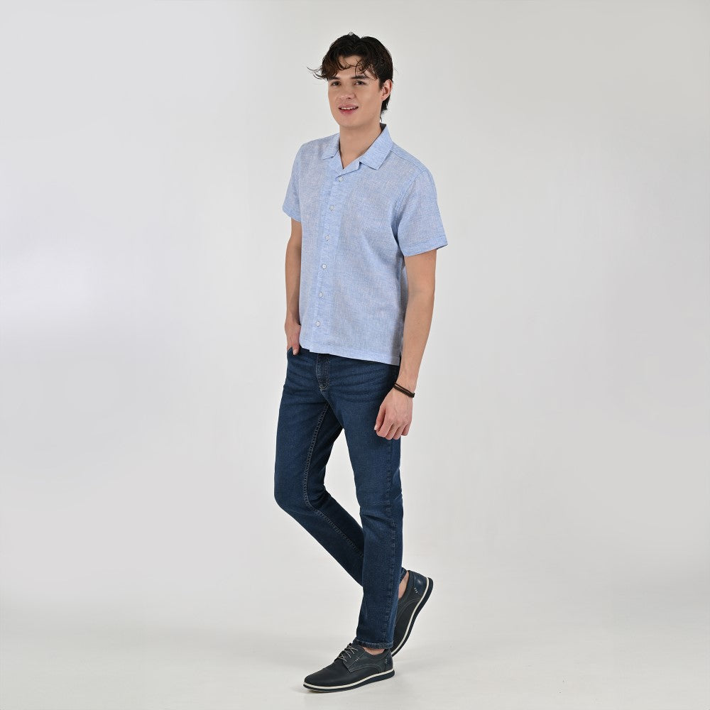 Camisa Supply Para Caballero Manga Corta Slim Fit 7973 Azul