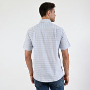 Camisa Yale Para Caballero Manga Corta Regular Fit 5206 Azul Medio