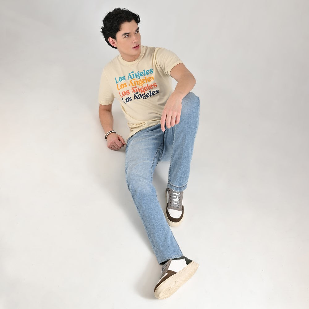Playera Supply Slim Fit Cuello redondo AC68 Paja