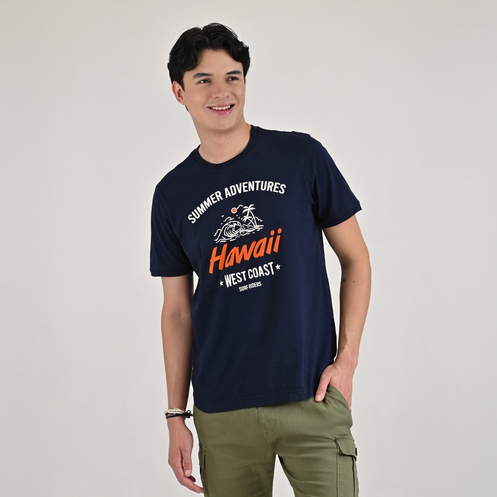 Playera Supply Slim Fit Cuello redondo AD68 Azul marino