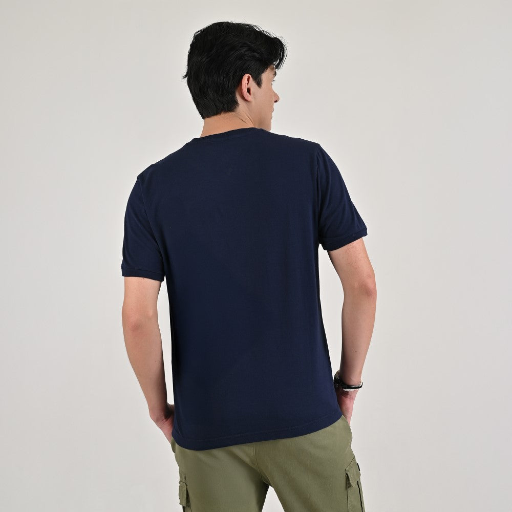 Playera Supply Slim Fit Cuello redondo AD68 Azul marino