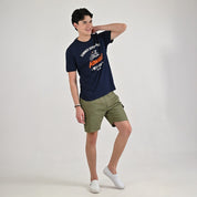Playera Supply Slim Fit Cuello redondo AD68 Azul marino