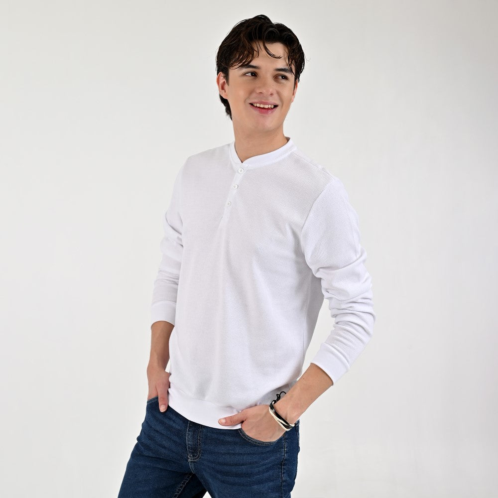 Playera Supply Para Caballero Manga larga Regular Fit B909 Blanco