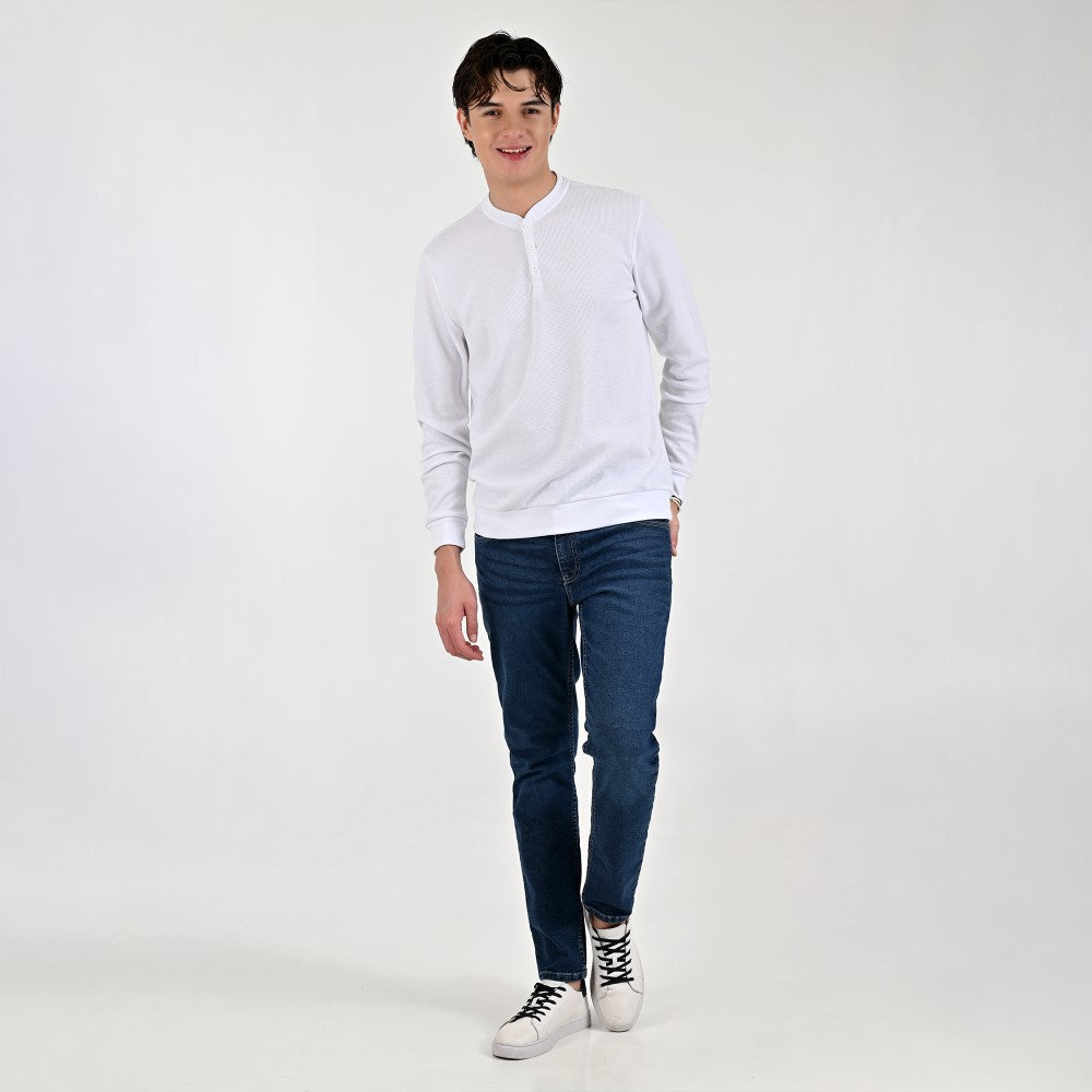 Playera Supply Para Caballero Manga larga Regular Fit B909 Blanco