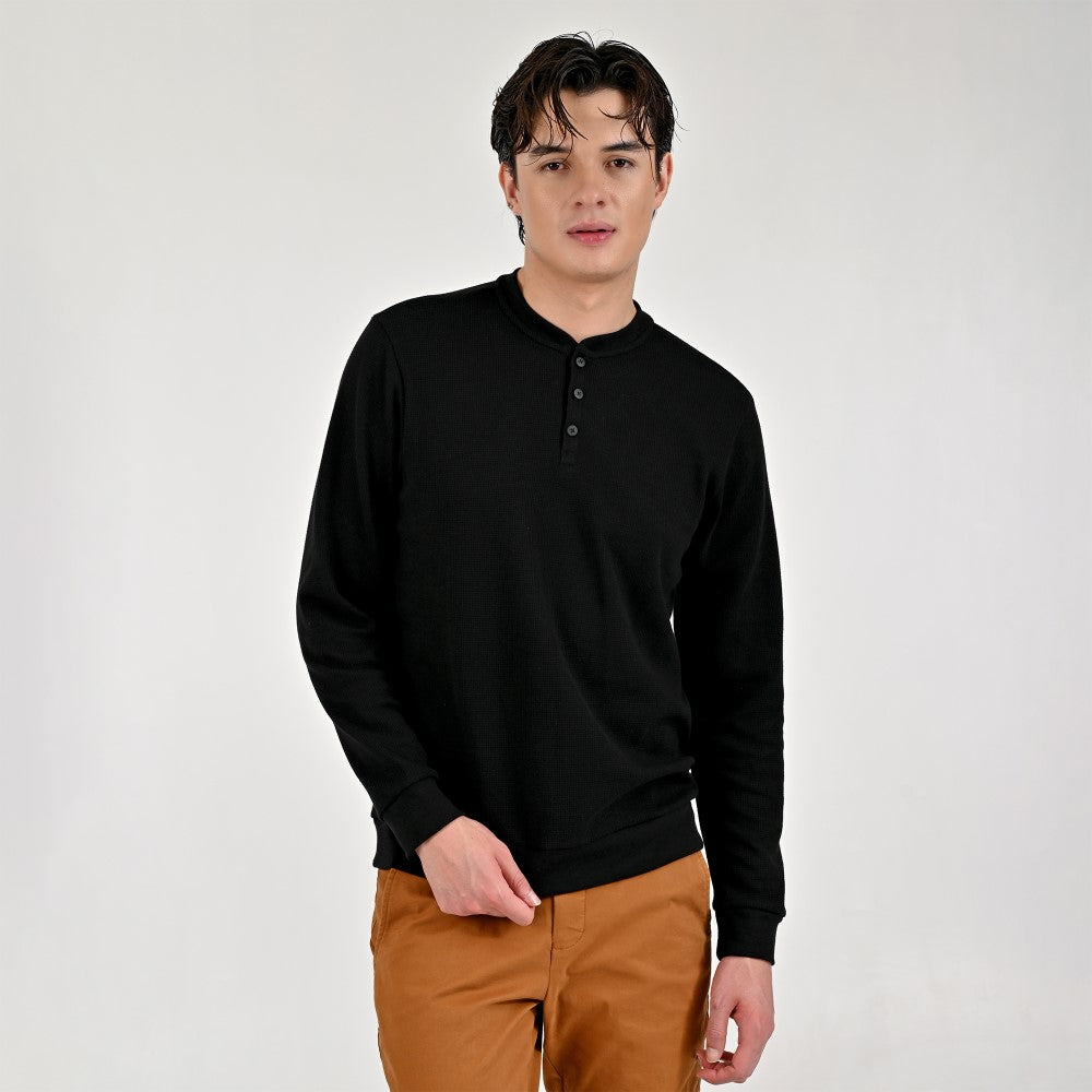 Playera Supply Para Caballero Manga larga Regular Fit B909 Negro