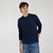 Playera Supply Para Caballero Manga larga Regular Fit B909 Azul Marino